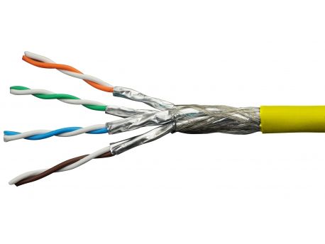 Schrack S/FTP inst. kabl cat.7a,4x2xAWG22/1,1200MHz,LS0H-3,50%,žuti/100m